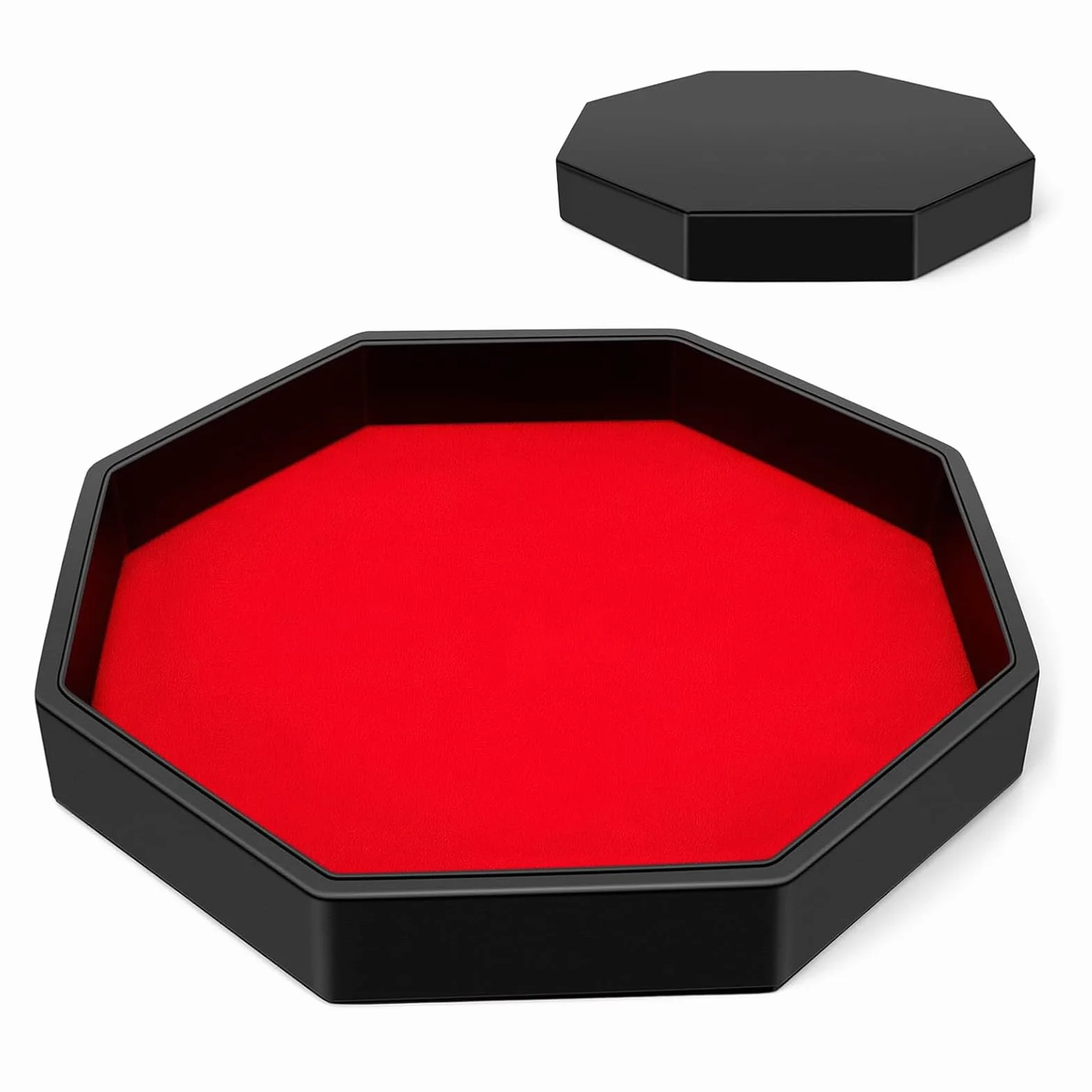 Tavola cubo in pelle PU con feltro, Octagon cubo per giochi da tavolo, Dice vassoio antirumore, tappetino antiscivolo per giochi da tavolo e dadi