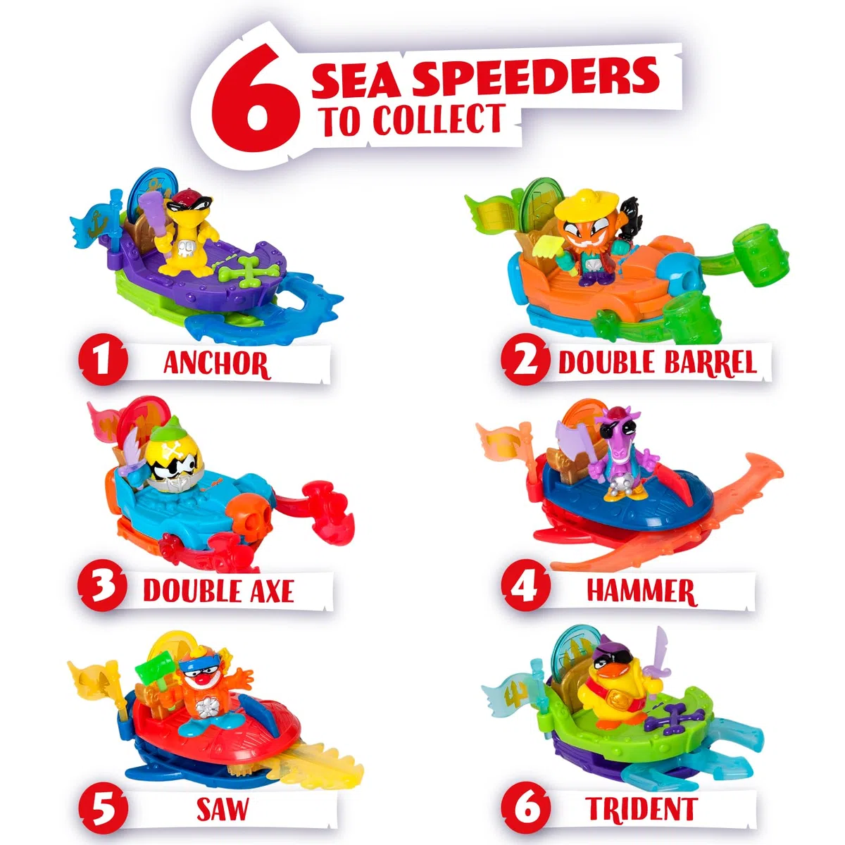 PIRATIX ADVENTURE WORLD - Serie Shark Treasure, display con 12 Sea Speeder, barca monoposto Piratix, Piratix sorpresa, accessorio cristallo, tesoro effetto cristallo