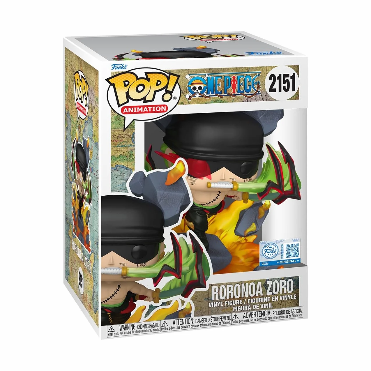 Funko Pop! Premium: One Piece - Roronoa Zoro - King of Hell - Esclusiva Amazon - Figura in Vinile da Collezione - Idea Regalo - Merchandising Ufficiale - Giocattoli per Bambini e Adulti - Anime Fans