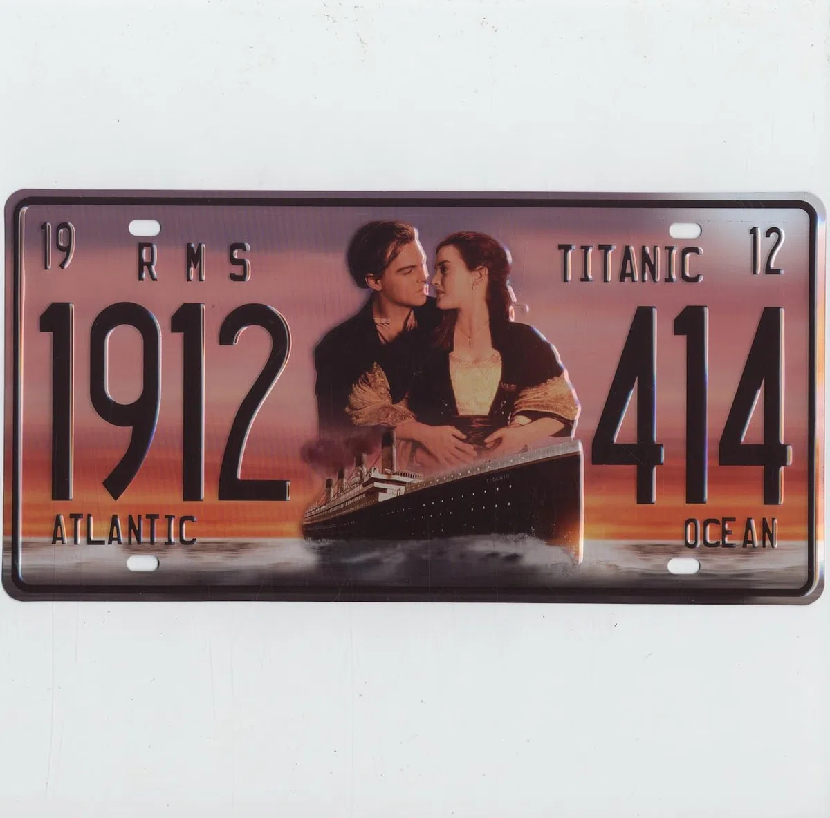 OPO 10 - Lotto di 2 Oggetti da Collezione del Famoso transatlantico RMS Titanic: Nave + Targa Decorativa