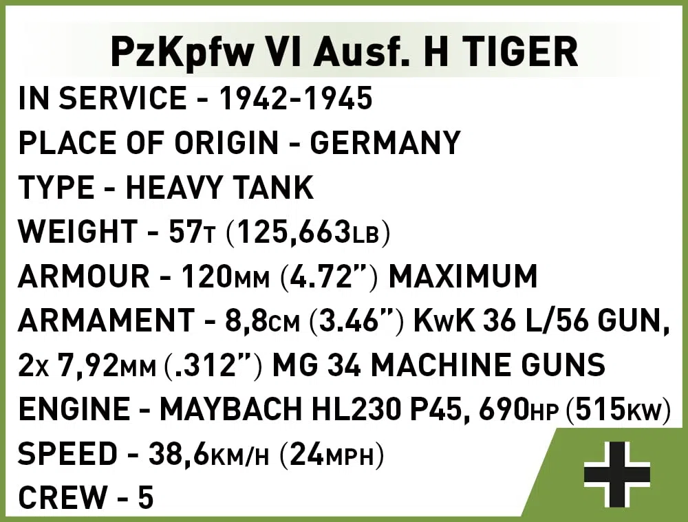 COBI 2710 - Modellino serbatoio PzKpfw Tiger 131". Scala 1/48
