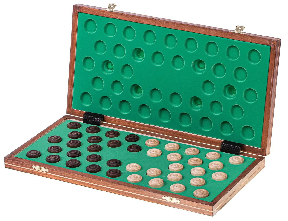 SQUARE - Dama - 100 Caselle - Legno - 40 x 40 cm - Checkers
