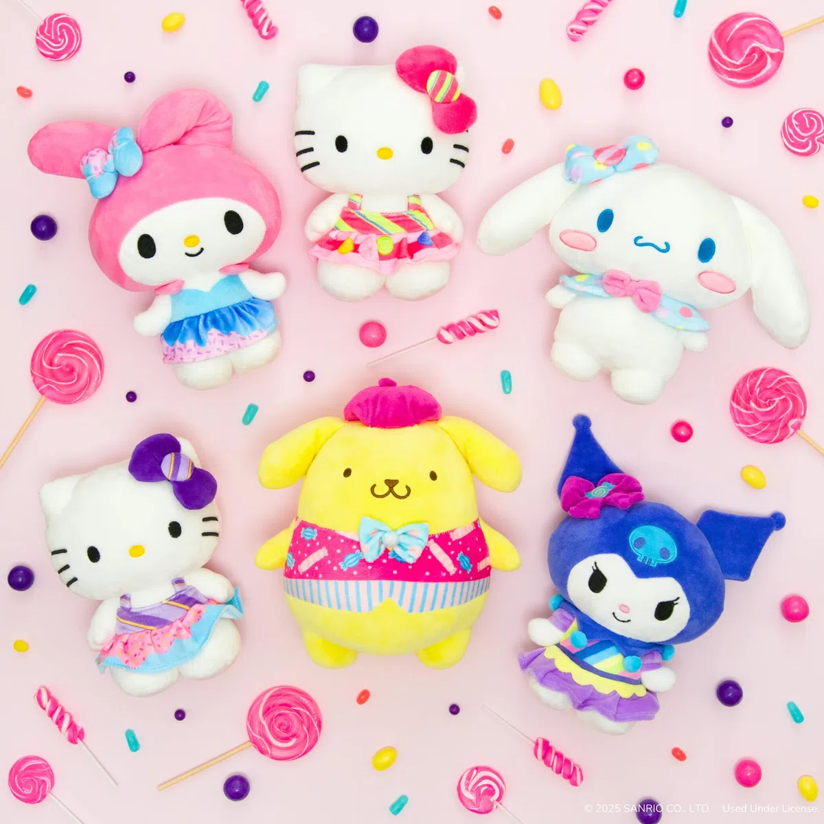Jazwares Hello Kitty and Friends - Peluche Kuromi Candy Wonderland da 20,3 cm, prodotto con licenza ufficiale Sanrio dai 6 anni in su