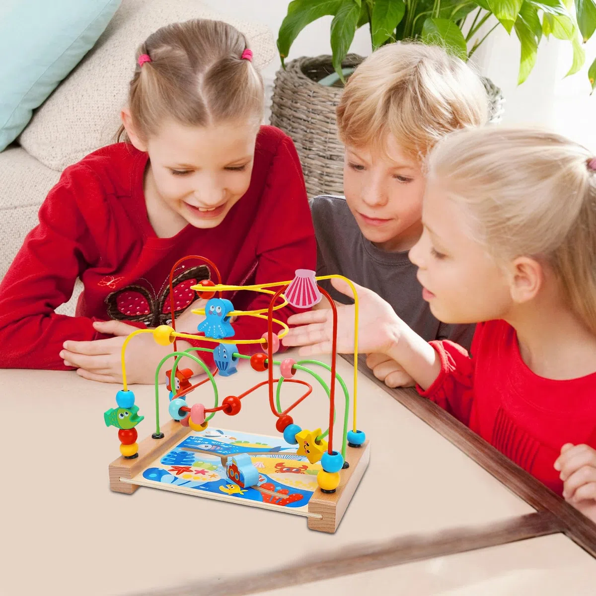 Giocattoli Da Labirinto Con Perline Di Legno Per Bambini Piccoli, Giocattolo Educativo In Legno Con Cerchio | Giocattoli Educativi Per Il Compleanno, Giocattoli Educativi Per La Scuola Materna Per Bam
