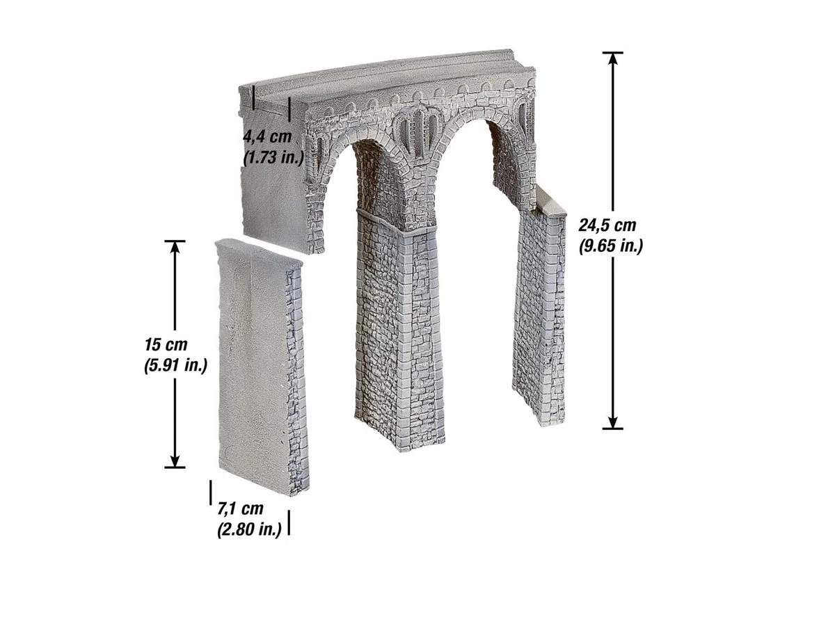 Viadotto Curvo in Pietre di Cava 43,7 cm 30 Gradi Ho