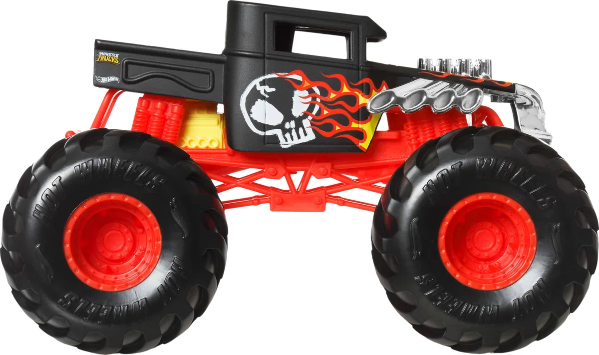 Hot Wheels Monster Trucks, Monster Truck di grandi dimensioni, scala 1:24, camion giocattolo pressofuso con ruote giganti e design alla moda