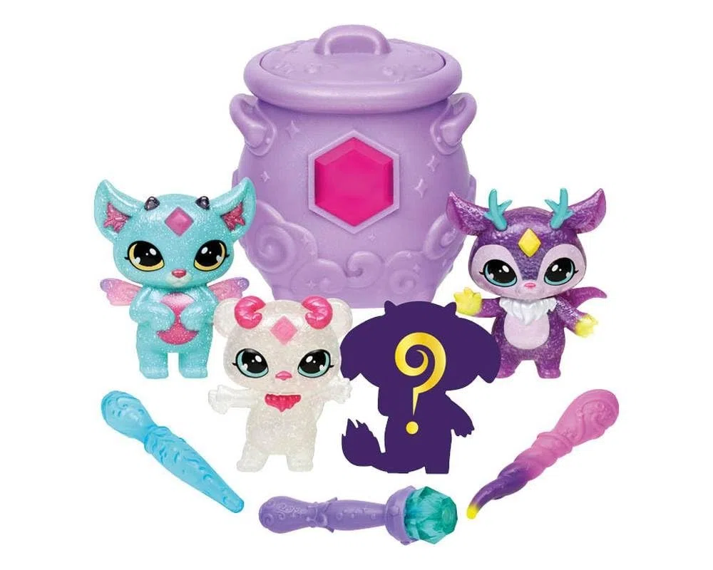 MAGIC MIXIES Mixlings Sparkle Magic Mega confezione da 4 bacchette magiche rivelano il potere magico, per bambini dai 5 anni in su, 7,7 x 7,5 x 8,5 cm, Colori assortiti, 1 pezzo