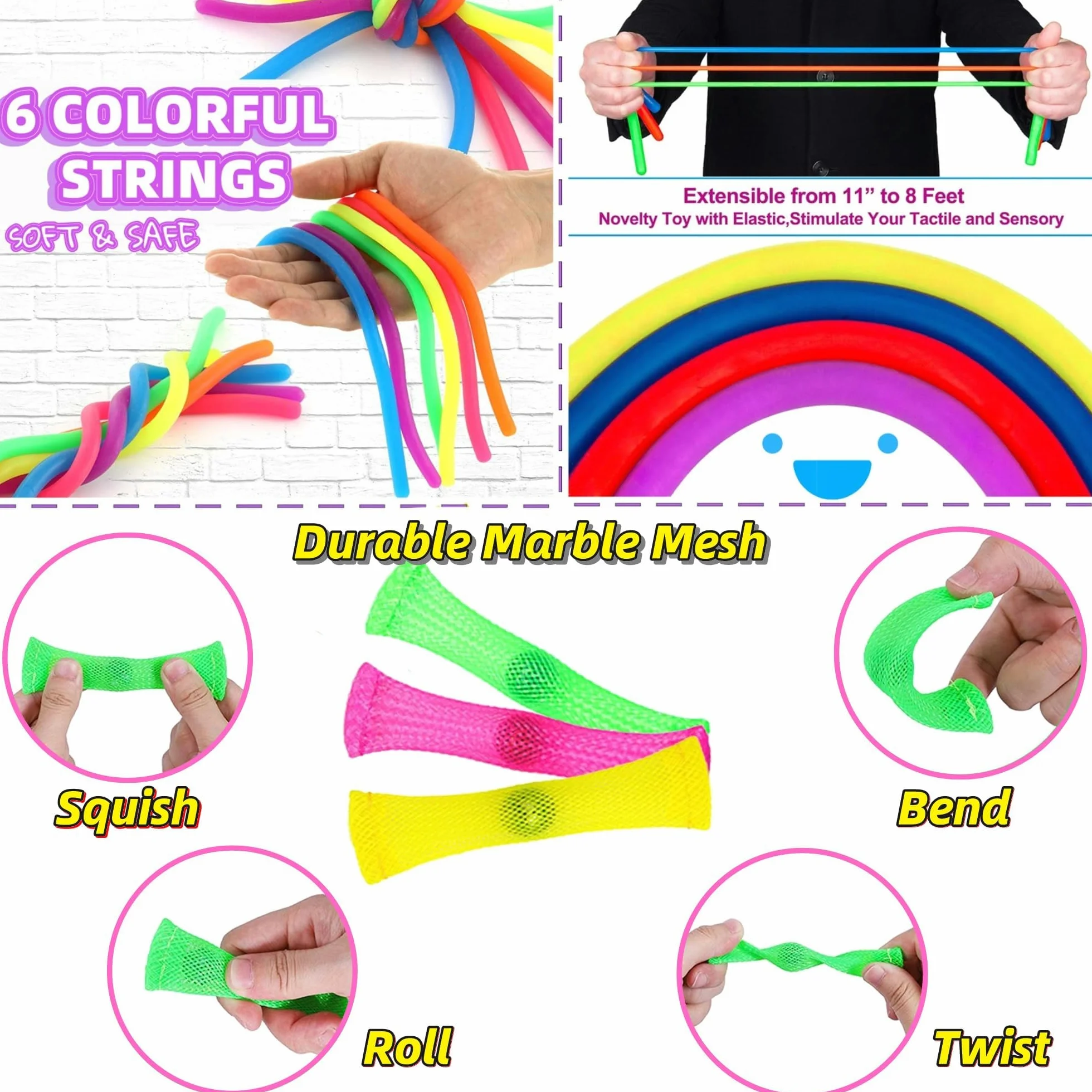 Chennyfun Fidget Toy Set, 30 Pezzi Fidget Toys Pack, Mini Squeeze Toys Cubo Magico Giochi Sensoriali Anti Ansia e Stress è Adatta per Adulti e Bambini, può Essere Usata Come Regali per Feste