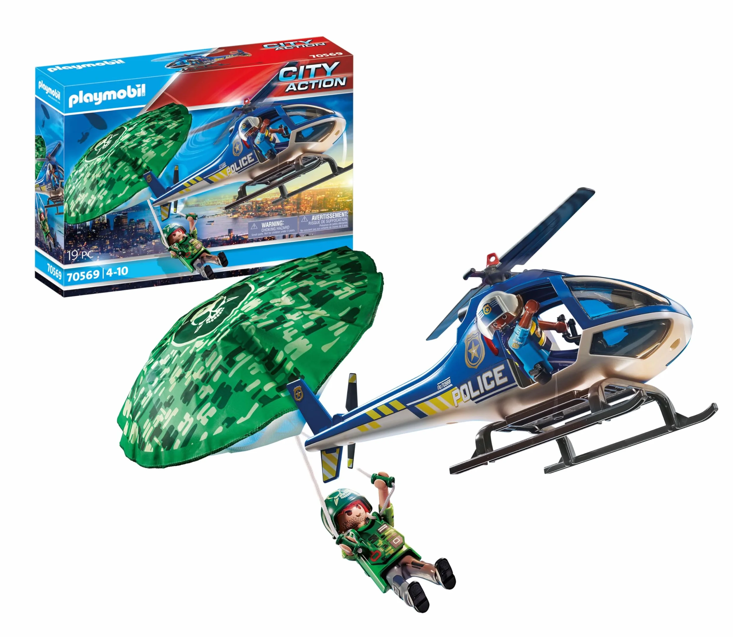 PLAYMOBIL City Action 70569 Elicottero della Polizia e fuggitivo, dai 4 ai 10 Anni