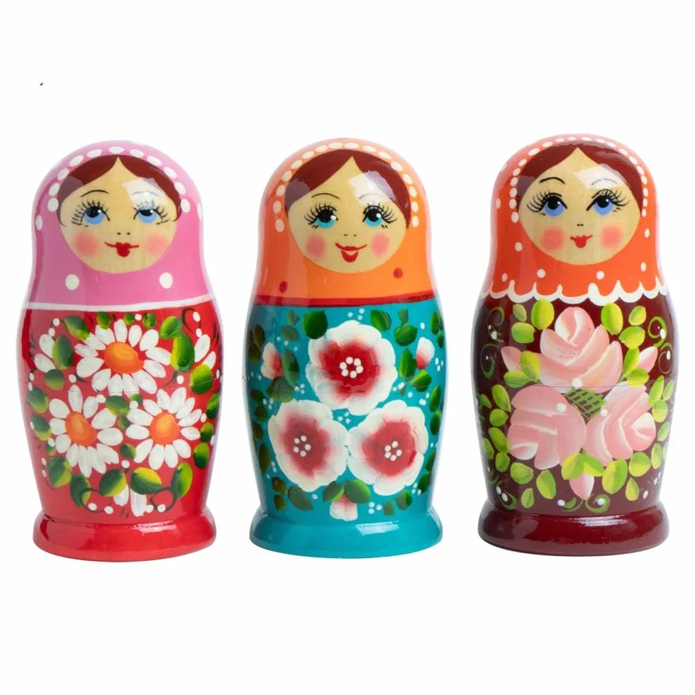Rossijanochka Matrioska Babushka - 13 cm altezza - 6 bambole in legno - diversi motivi - Bambola in legno Matrёшка