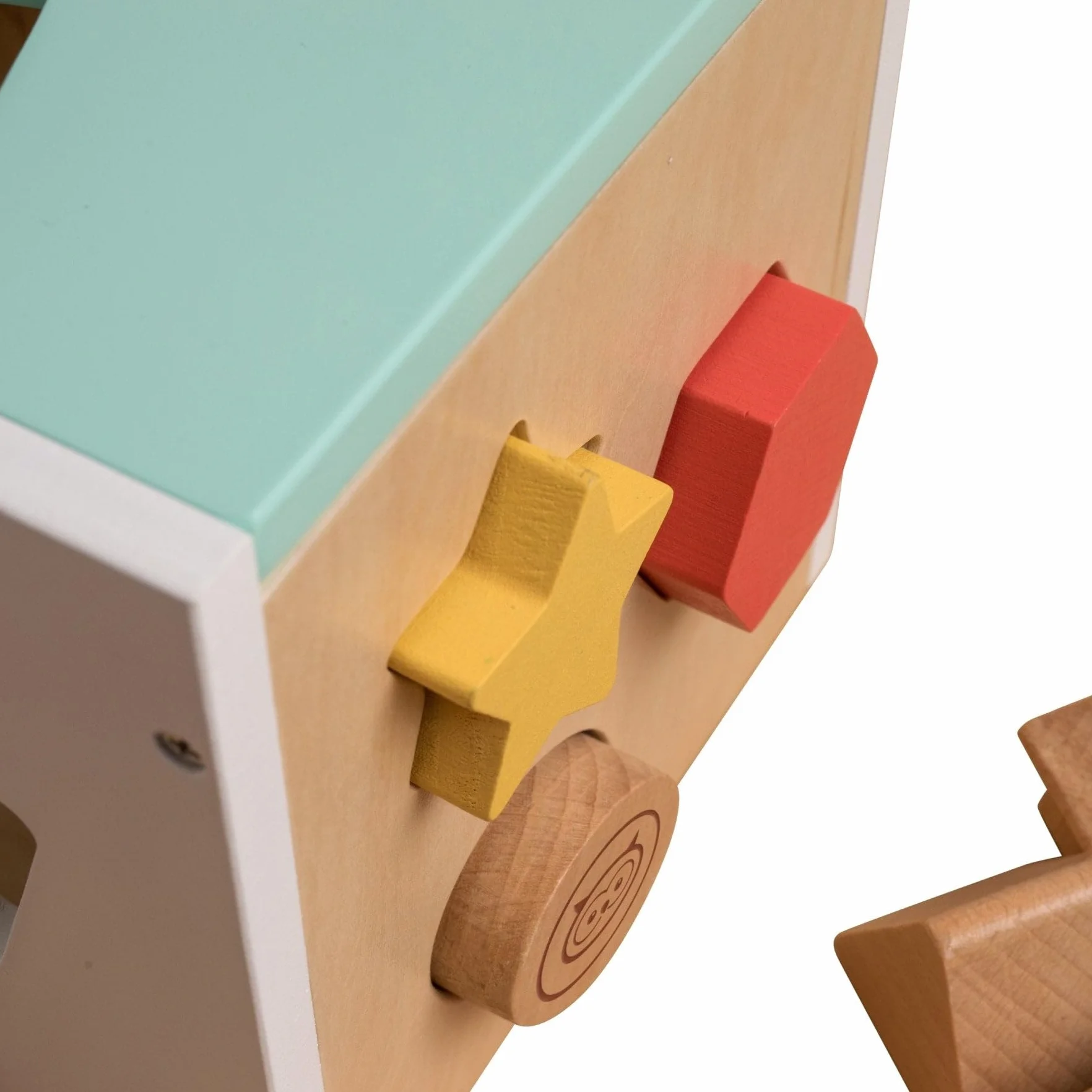 Owl & Fox OF212 - Cubo di smistamento in Legno, Giocattolo Montessori per Neonati e Piccoli a Partire da 12 Mesi, Forme assortite per Lo Sviluppo sensoriale e la risoluzione dei Problemi, in Legno