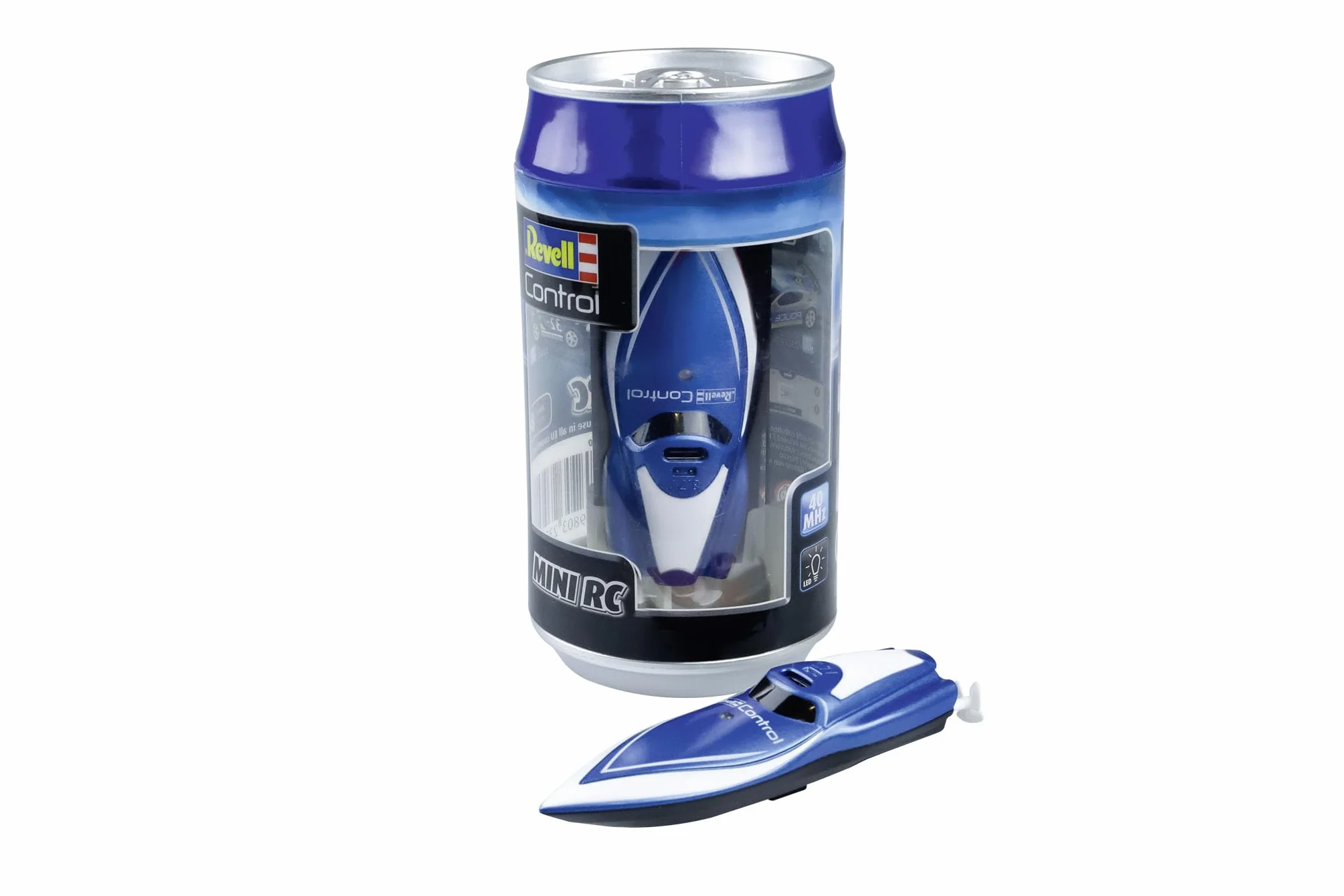 Revell Control 23570 Mini RC Speedboat blu con controllo preciso a 2,4 GHz, lunghezza 7,5 cm