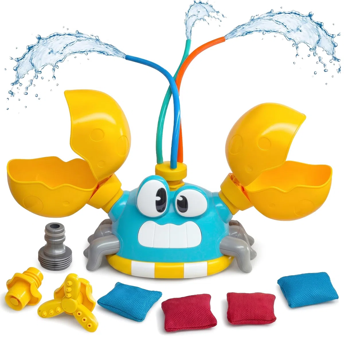 Giochi d'Acqua per Bambini con Cornhole e 3 Getti | Tre modalità di spruzzo, pinze mobili per cornhole, divertimento attivo e coordinazione