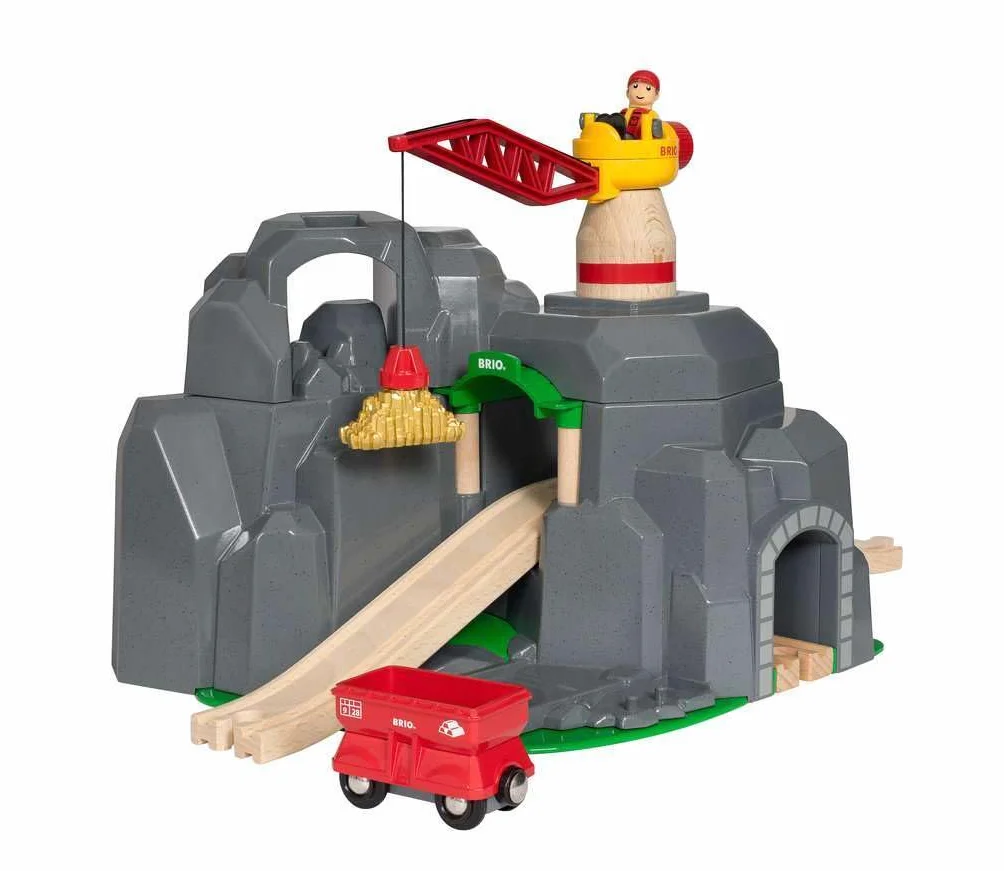 BRIO 33889 Gru e Tunnel di Montagna, BRIO Accessori, Età Raccomandata 3+