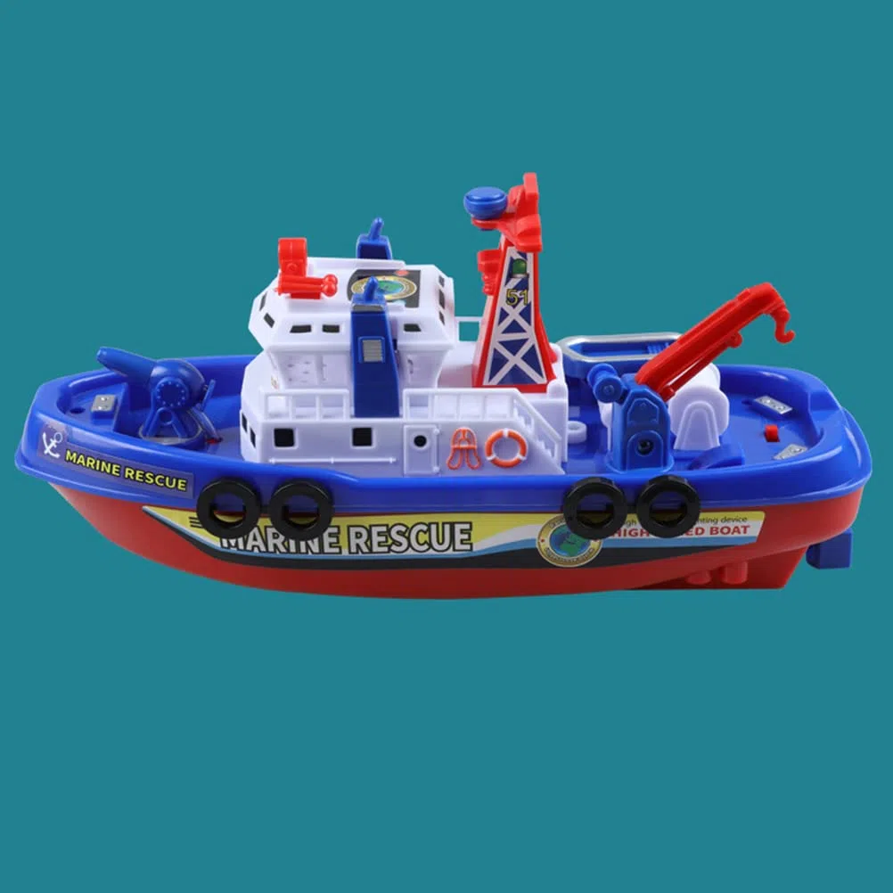 Giocattolo Elettrico della Barca del Fuoco di Salvataggio,Giocattolo del Modello di spruzzatura dell'Acqua con la Luce del Suono della Musica,Giocattoli educativi elettrici per Il