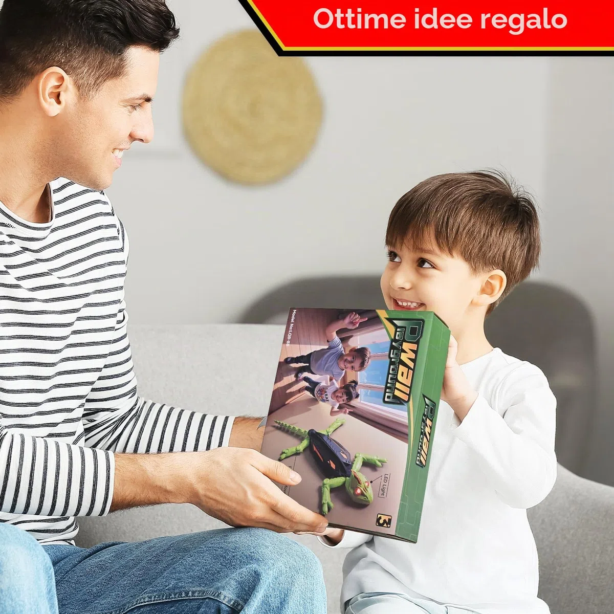 Euakee Ricaricabile Camaleonte Telecomandato, Geco Telecomandato con occhi a LED, Geco Interattivo, Lucertola Robot Giocattoli, Giocattolo per Bambini e Bambine, 4+ Anni (B)