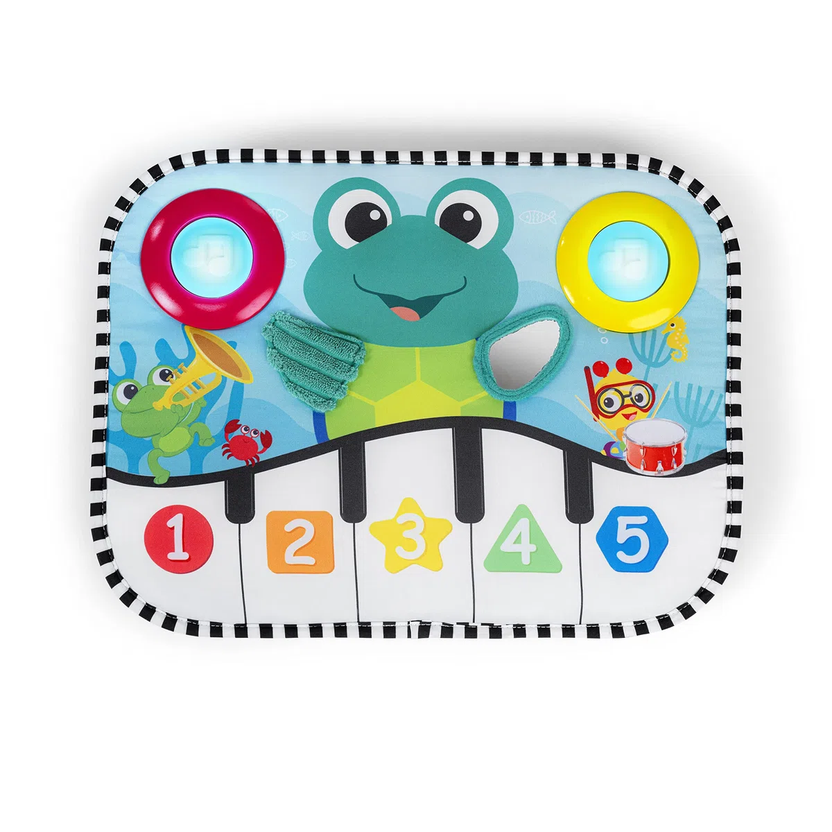 Bright Starts Baby Einstein, Cuscinetto per calci e Giocattolo da Culla Musicale Neptune's Kick & Explore Ocean Explorers, da 0 Mesi in su