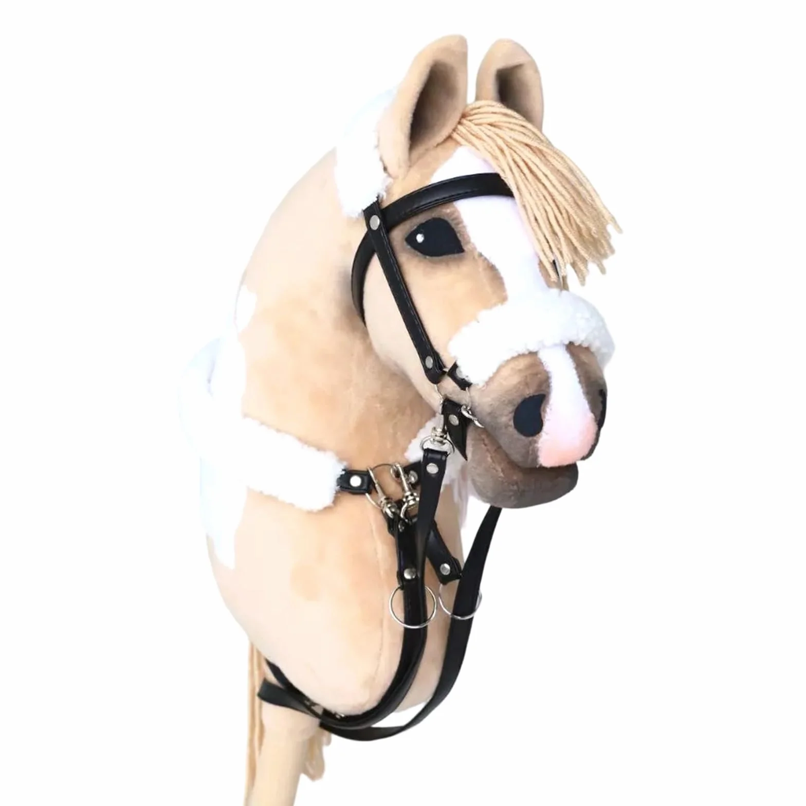 XAGMODSHN Sicuro Per I Bambini Puntelli in Peluche Con Testa Cavallo Montati Manico in Legno Per Giochi Ruolo Divertenti Facile Da Trasportare E Utilizzare Giocattolo Con Cavallo Bastone Per Bambini