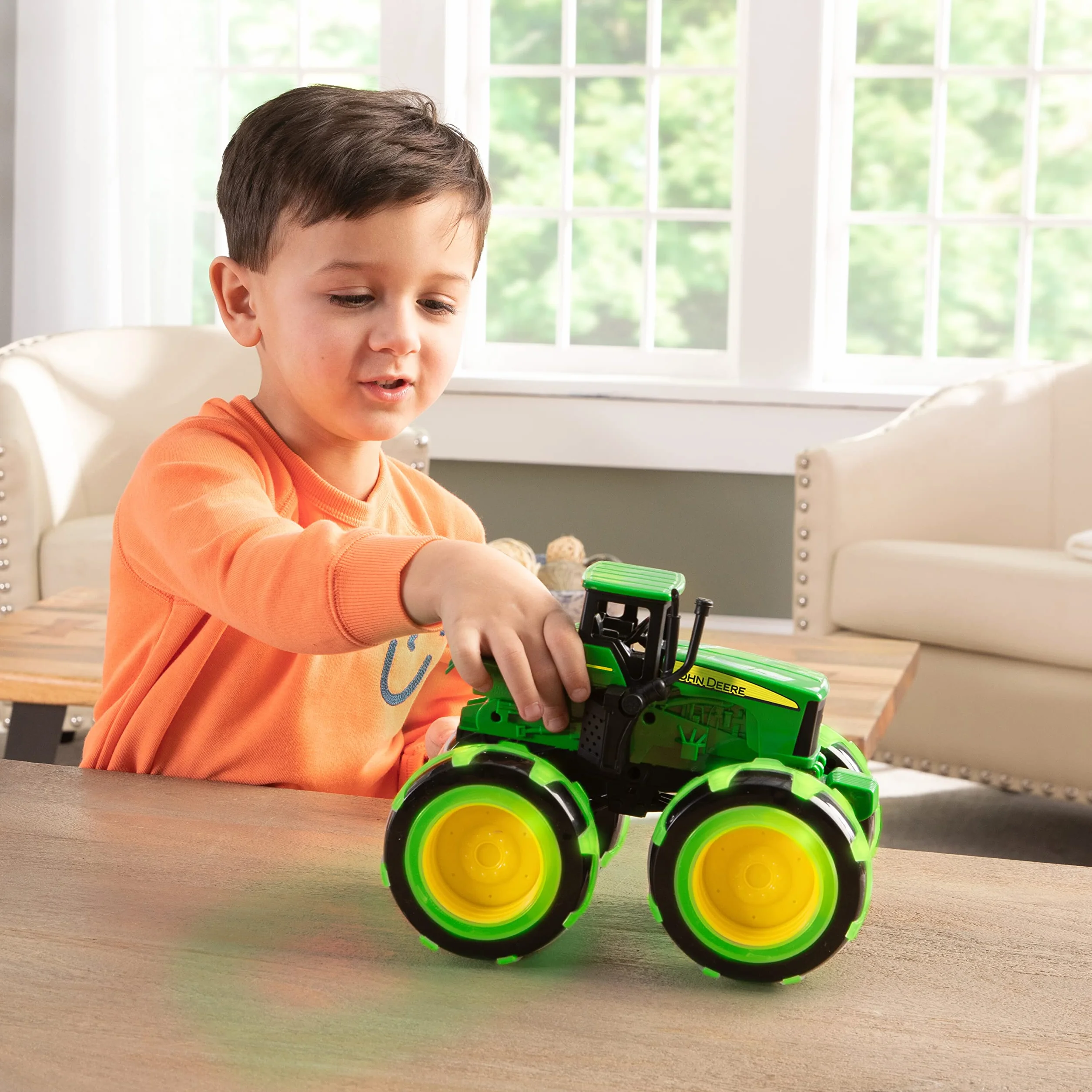 Tomy Lightning Wheels Gator Monster Treads John Deere Ruote Illuminate, Singolo, Multicolore, Standard, 46434