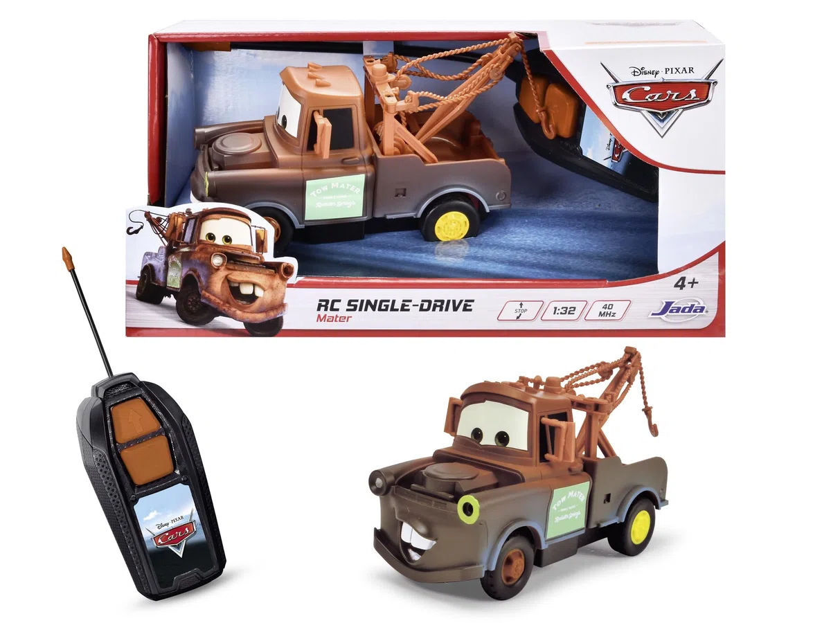 Jada Toys - Radiocomando Cars Cricchetto, Scala 1:32, 27 MHz, Portata 10 m, Funzione Avanti Dritto e Indietro Curva, 14 cm, +4 anni, 203081009