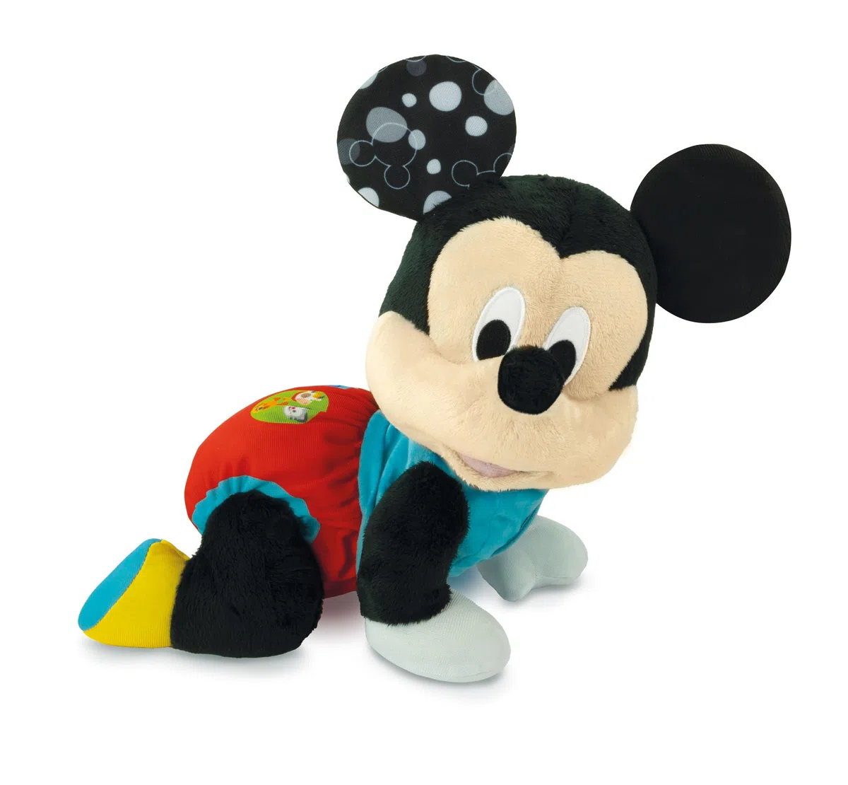 Clementoni Disney Baby Baby Mickey Gattona con Me, Topolino Peluche per Imparare a Gattonare, Gioco Prima Infanzia Bambini 6-36 Mesi, Insegna Numeri e Versi degli Animali, Lingua Italiana, 17991