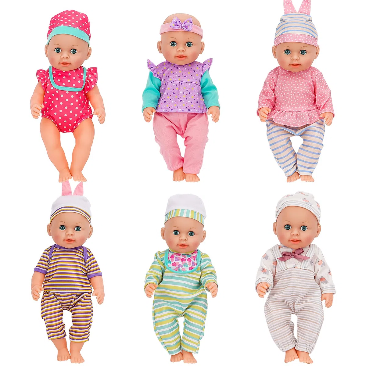 deAO Set di 6 vestiti per bambole da 13 a 14 pollici,Giocattoli per bambole appena nati Dress-Up,Vestiti per bambole alla moda,Grande aggiunta al set di bambole,Regalo per bambini