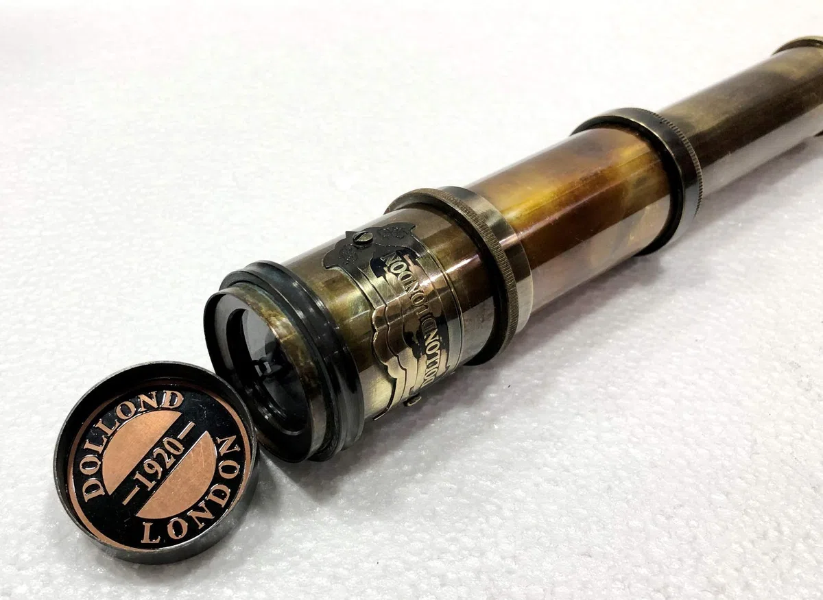 Antico Maritime Brass Dolland London Telescope Nautico Vintage Spyglass Scope