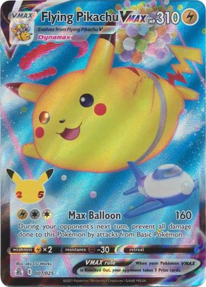 The Pokemon Company Pokemon carta singola Flying Pikachu VMAX 007/025 CELEBRATIONS, multicolore