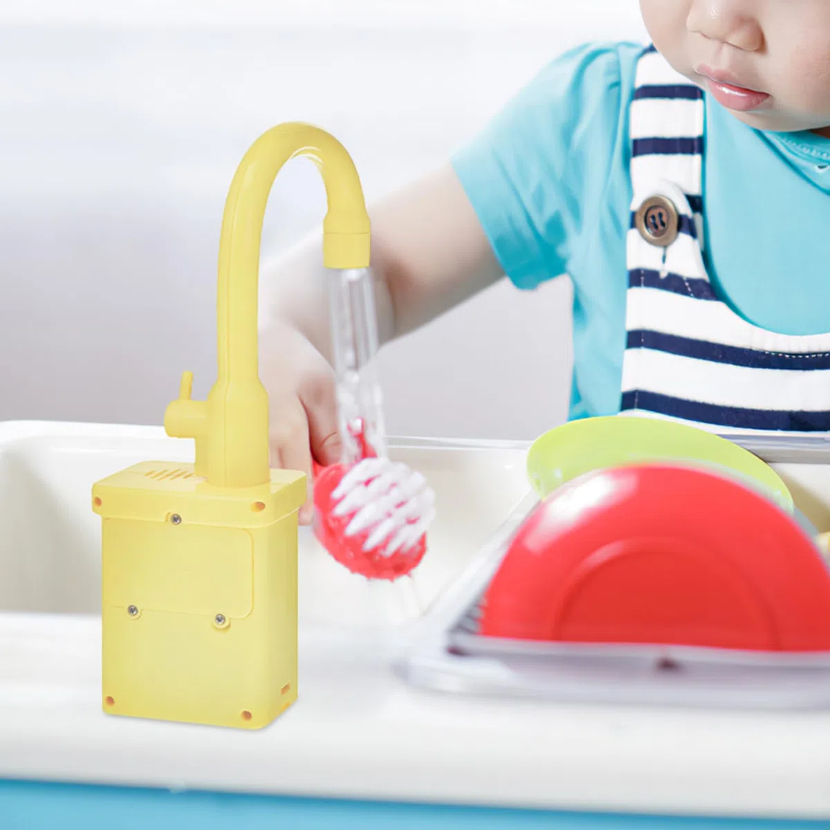 Rubinetto per lavandino da gioco - Rubinetto di ricambio in plastica per lavandino da gioco, 6, 1x10, 8 Accessorio per casetta da per bambini e bambine, Giallo