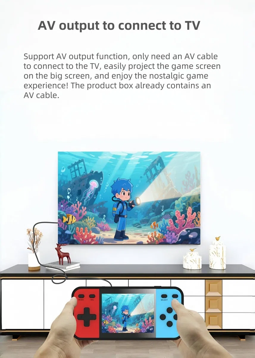 Console di gioco portatile retrò YHFITN - 240 giochi classici integrati, lettore di videogiochi portatile con connessione TV AV-Out, mini sistema di gioco per bambini e adulti