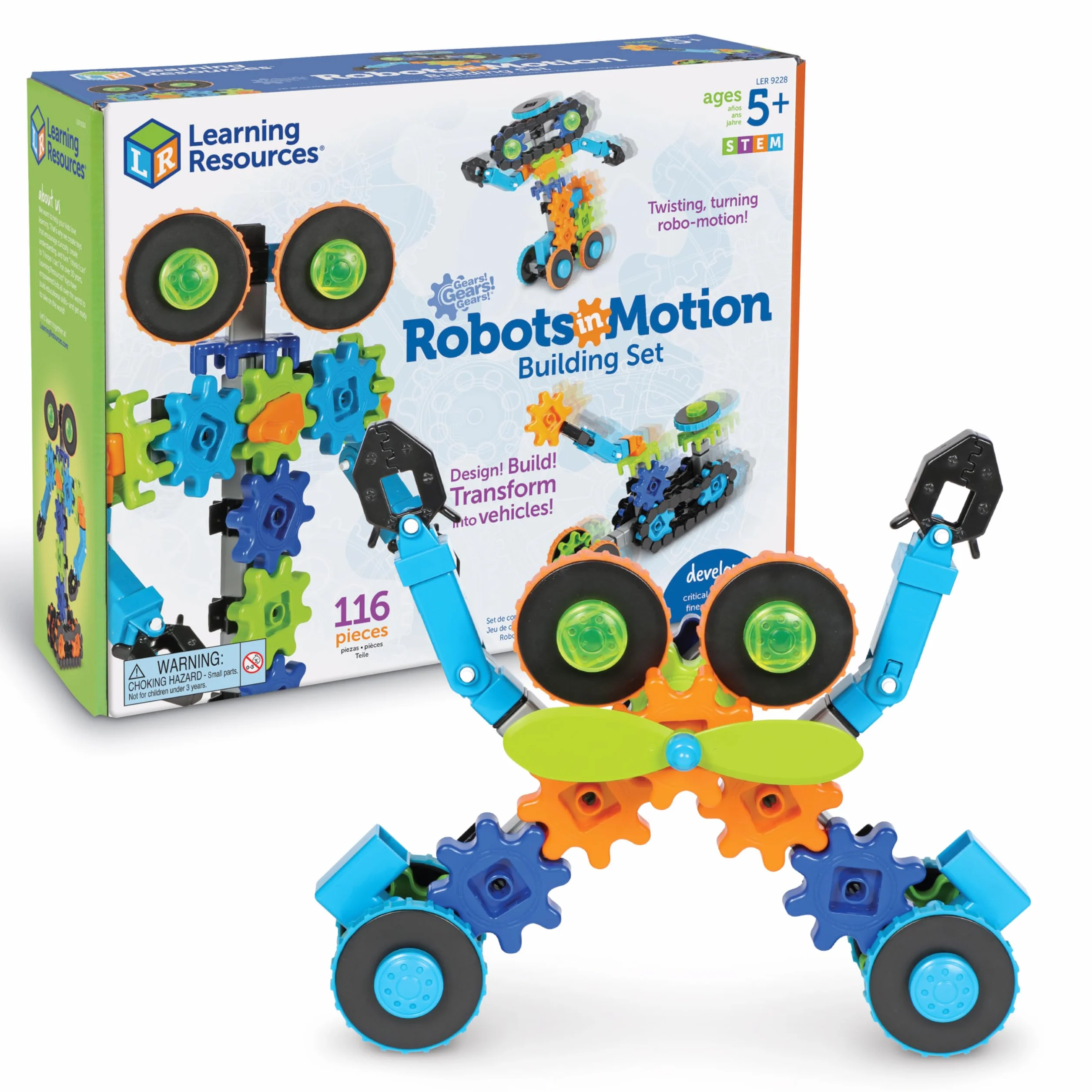 Learning Resources Robot in Movimento Gears Gears Gears, STEM, Giocattolo Gears, Gears Robot, dai 5 Anni in avanti