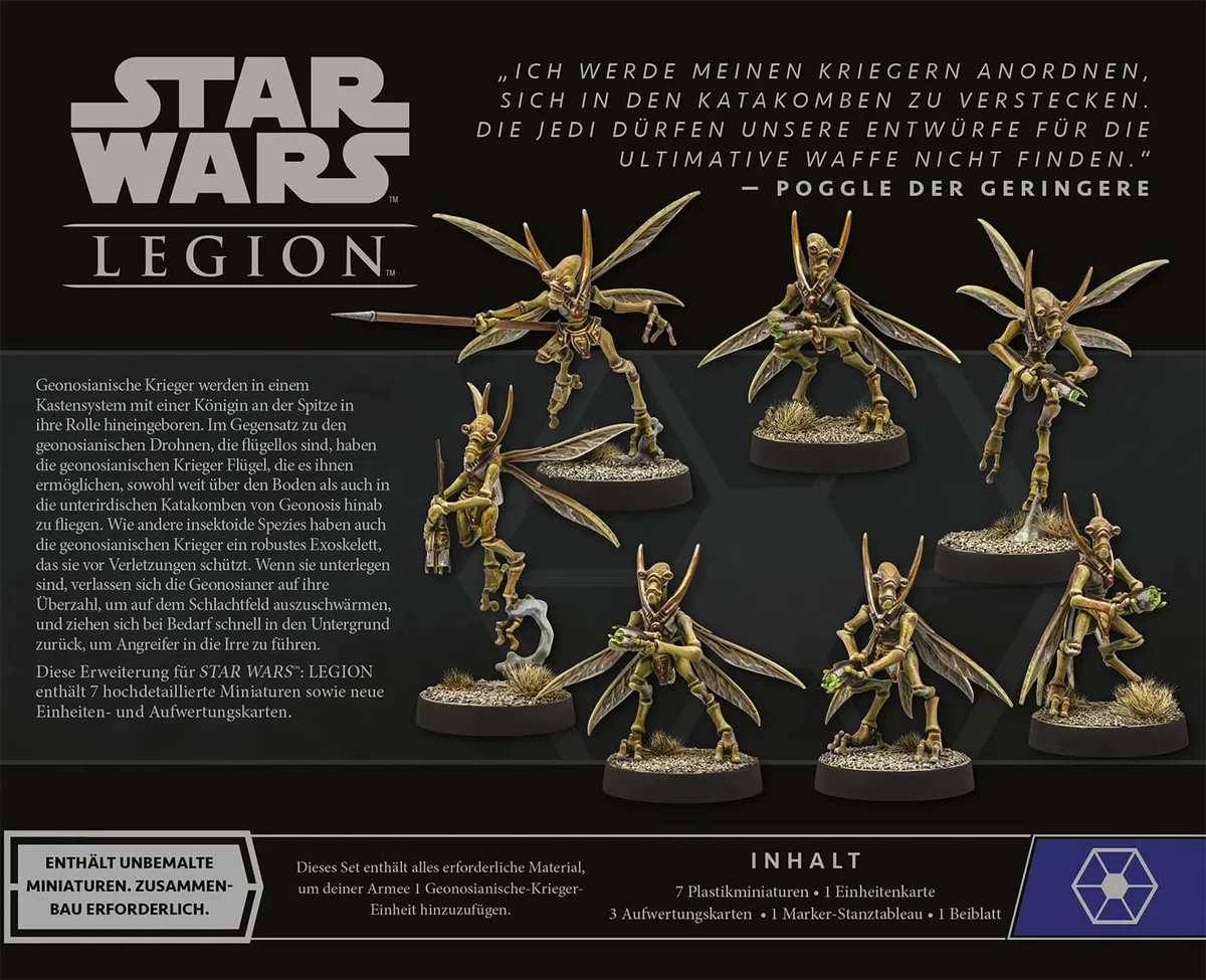 Atomic Mass Games, Star Wars: Legion – Guerriero geonosiano, Espansione unità, Tabletop, 2 giocatori, dai 14+ anni, 120-180 minuti, Tedesco
