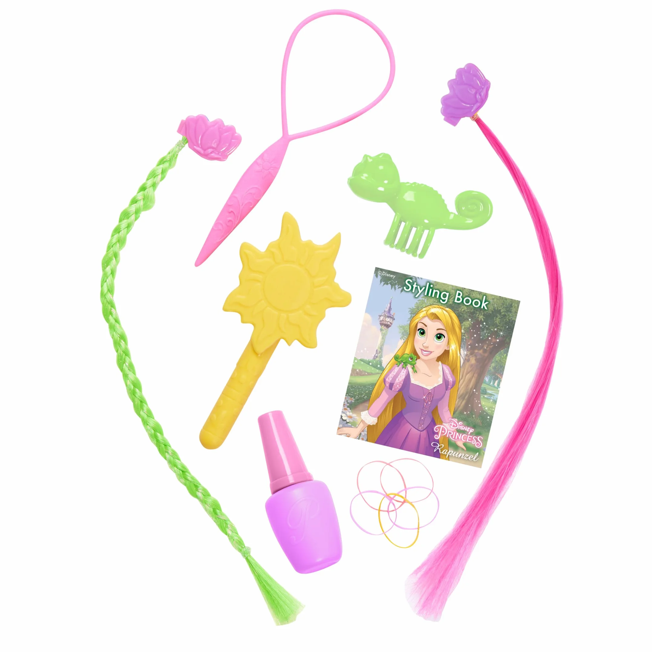 Just Play Testa di Deluxe Rapunzel da pettinare Disney Princess, Capelli biondi, Set di 13 Pezzi per Gioco di finzione, Giocattoli per Bambini dai 3 Anni