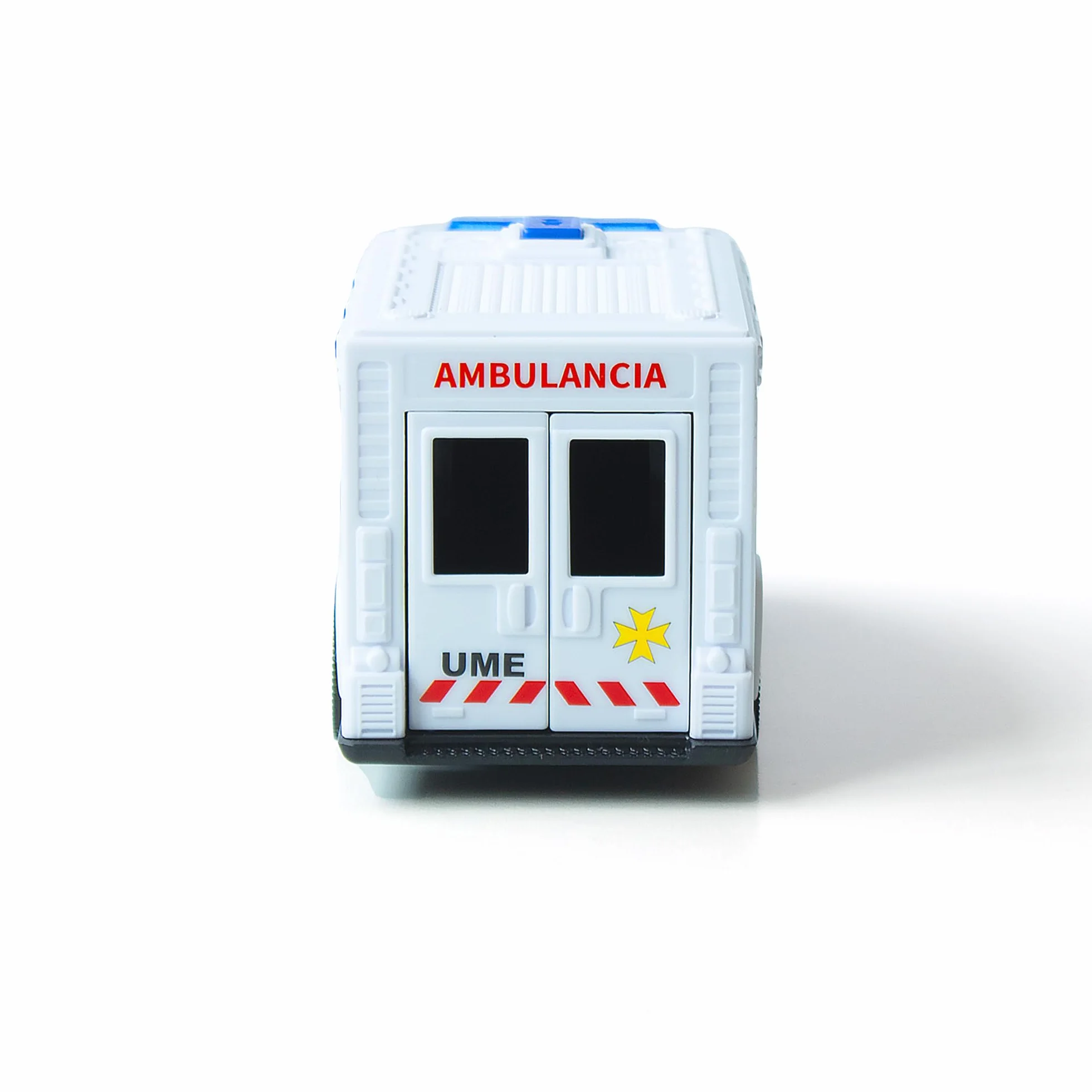 Dickie Toys - Ambulanza IVECO UME 18 cm, Ambulanza giocattolo, Luce e Suono, Ruota con Girata Libera, con Barella, Veicolo Giocattolo Bambini Ragazze a partire dai 3 anni (203713014SI5)