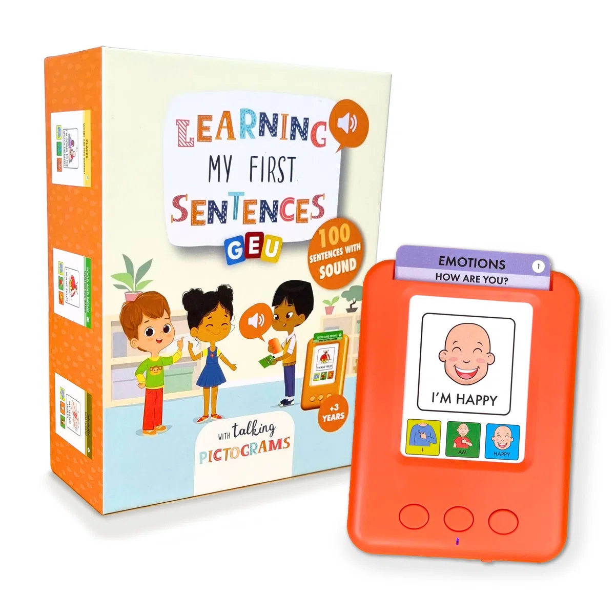 Risorse vocali e linguistiche | Schede flash parlanti per bambini | Discorso tascabile | Giocattoli per la terapia del linguaggio | Imparare le mie prime frasi - Editorial GEU (Italiano)
