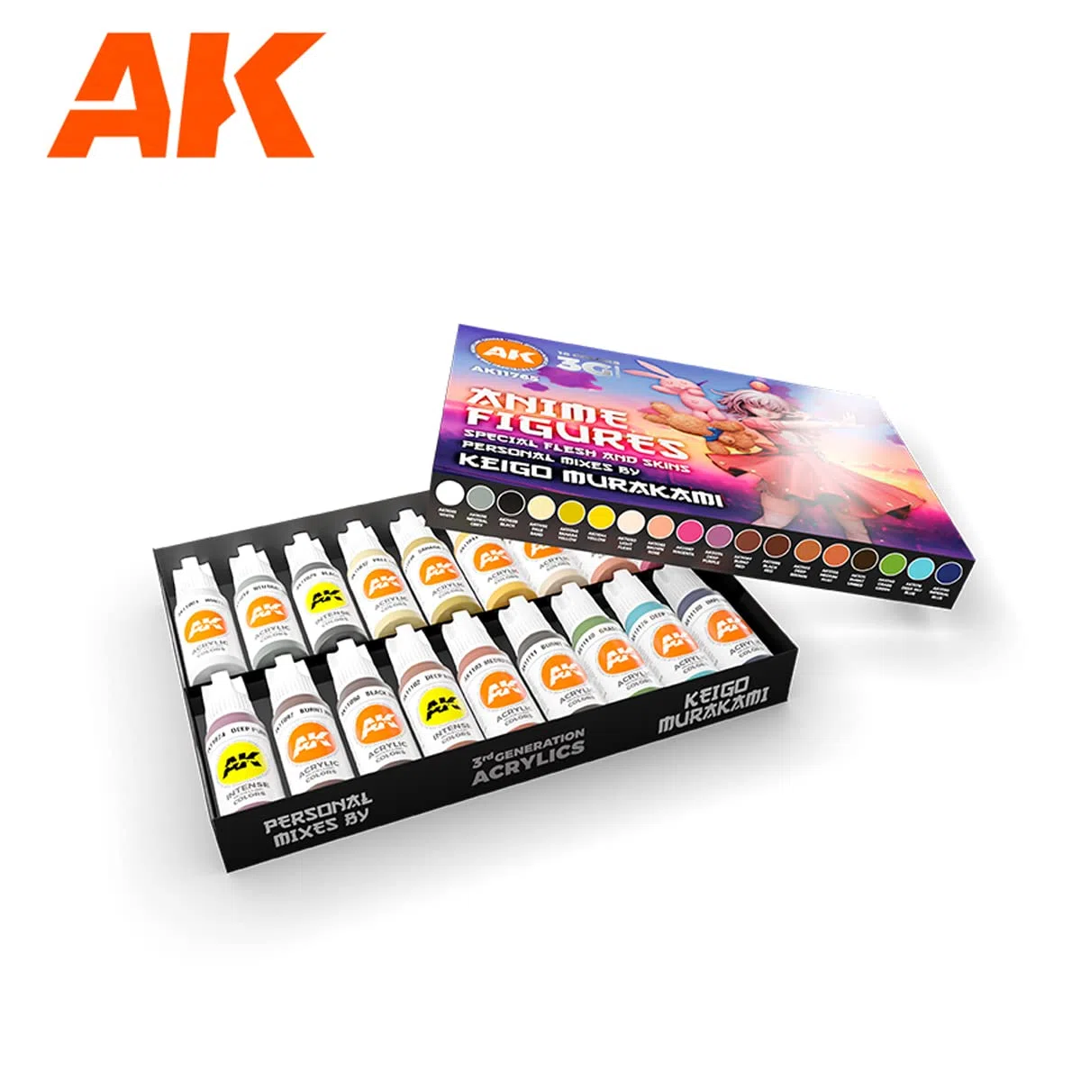 AK Interactive Keigo Murakami AK11765 - Kit di pittura acrilica 3G, statuette di anime speciali di pelle e pelle nera