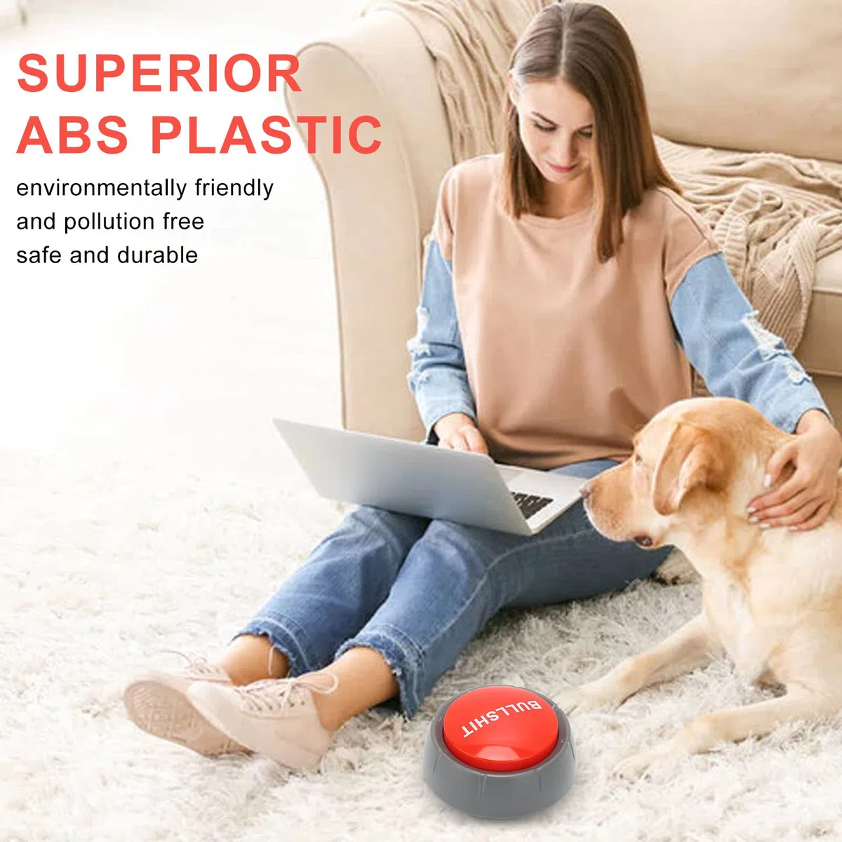Pulsante BS, Pulsante Divertente Alimentato a Batteria per Giochi, Regali di Lavoro per Ufficio, Capo, Colleghi
