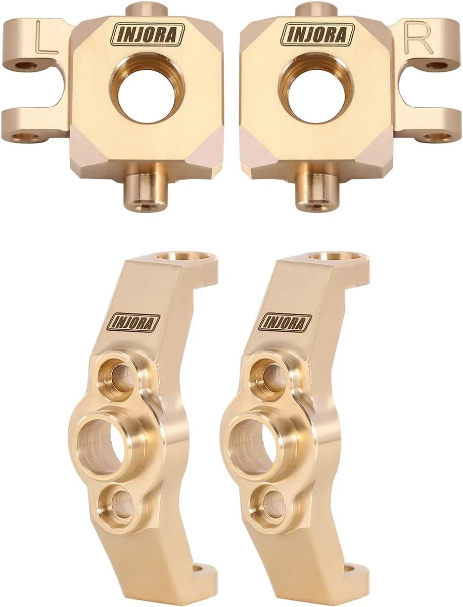 INJORA Ottone Sterzo Blocchi Knuckle e Caster Blocchi C-Hub per TRX4M 1/18 RC Crawler Upgrade Parts