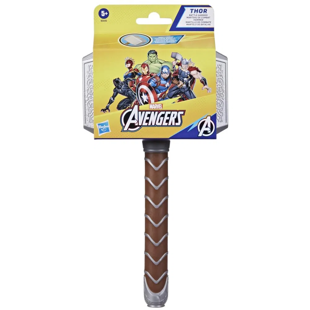 AVENGERS Marvel Thor Battle Hammer, giocattolo in schiuma morbida, giocattolo da supereroe per bambini dai 5 anni in su