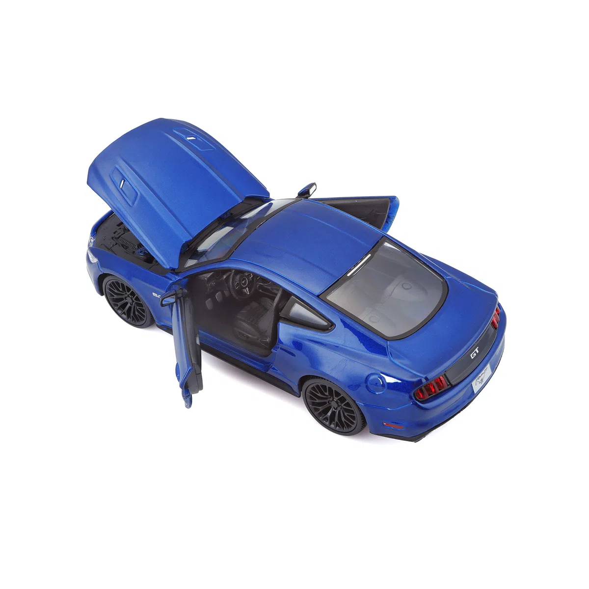 Maisto Ford Mustang GT (2015): modellino auto in scala 1:24, porte e cofano mobili, 20 cm, blu (531508B)