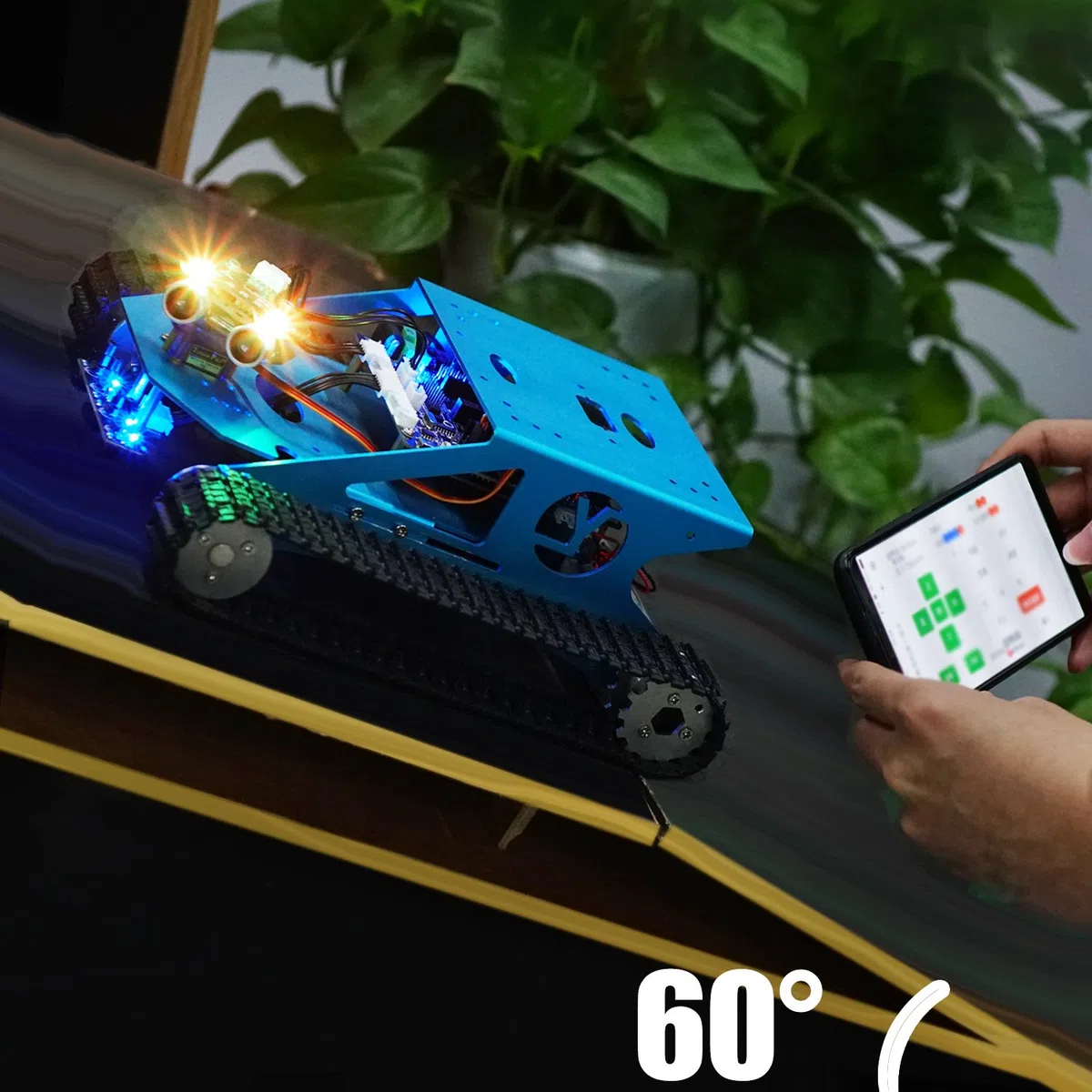 Yahboom Raspberry Pi 4B Tank Robot Kit Adulti Professionale Python Elettronico Riconoscimento del Colore Compatibile con Arduino/STM32 (without Raspberry Pi)