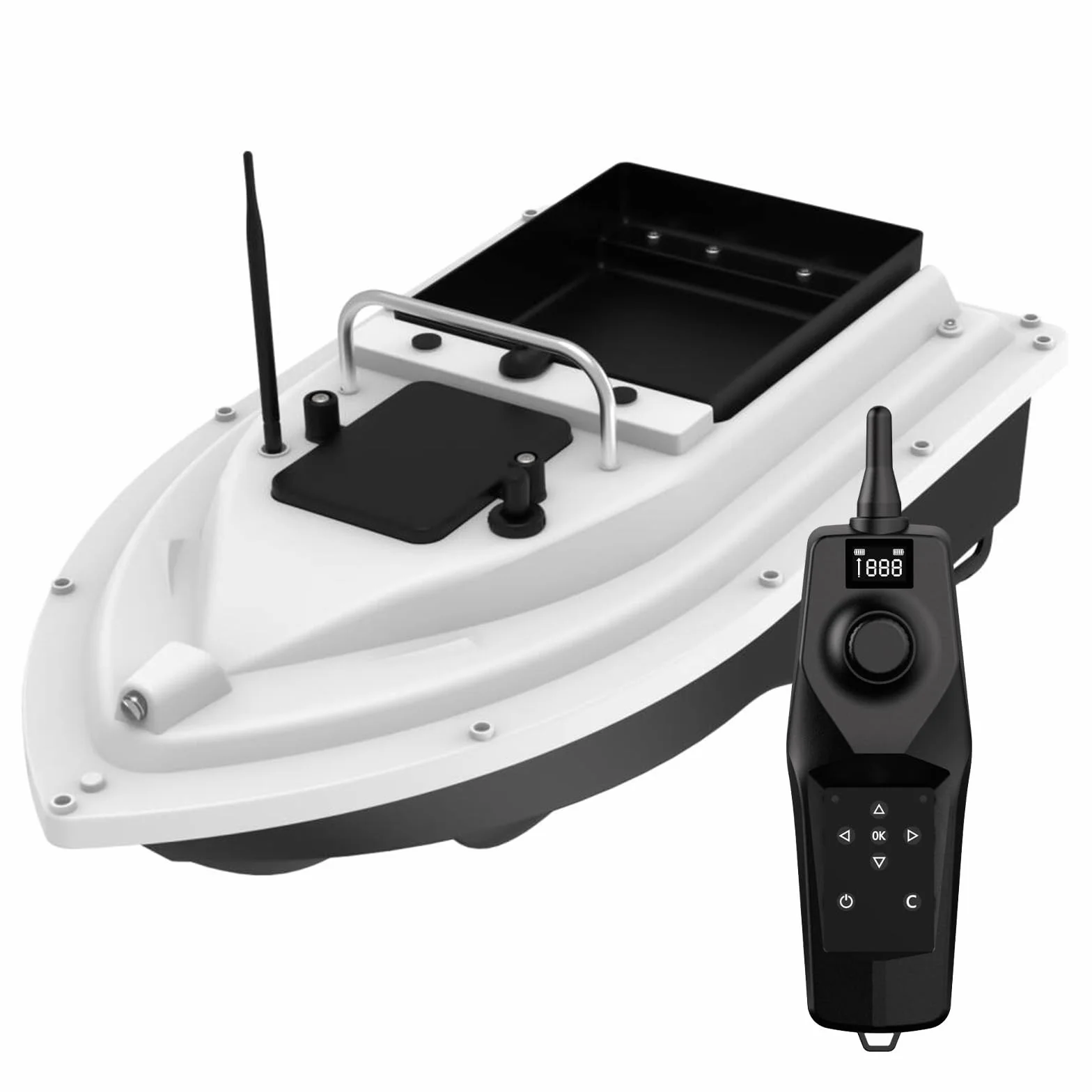 Kavolet Esca GPS, 500 m, esca RC, barca per alimentazione, pesca, telecomando wireless, pesca, barca, alimentatore da 5200 mAh, batteria di grande capacità Doppio Motore