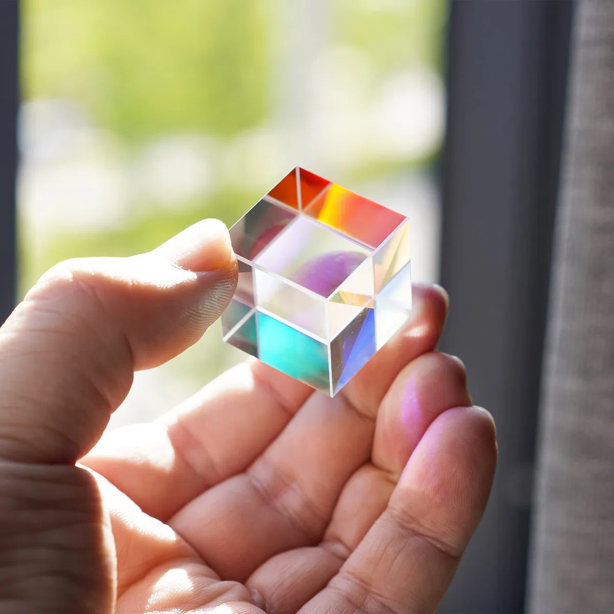 25 mm vetro ottico X-Cube Prisma RGB dispersione prismi per fisica e decorazione, spettro di luce modello educativo, puntelli fotografici