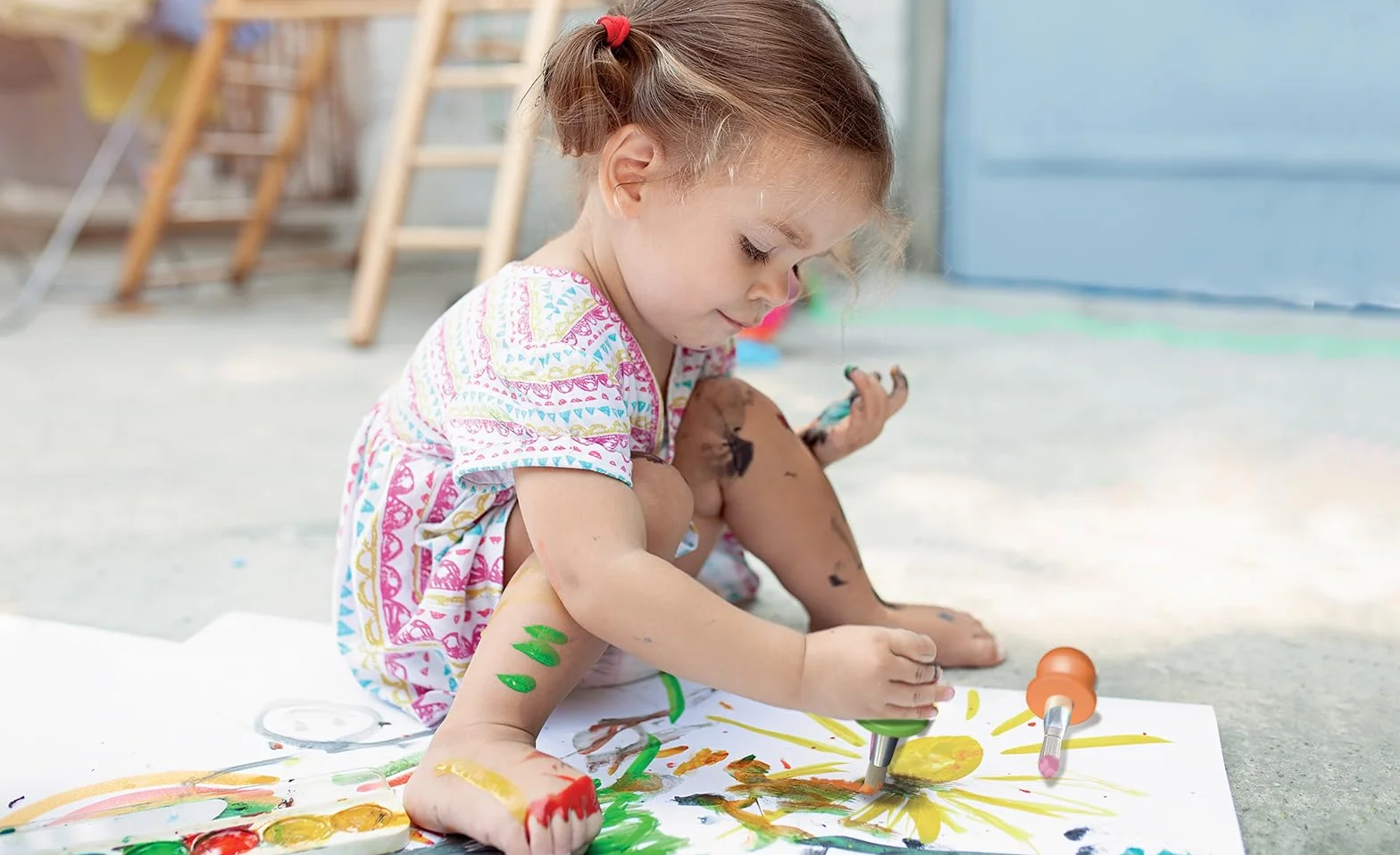 Crea Lign Cofanetto per il tempo libero creativo con i miei primi pennelli, a partire da 1 anno, bianco