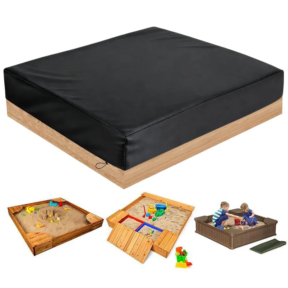 Mineup Copertura per sabbiera, 160 x 160 cm Copertura Sabbiera Impermeabile, Telo di Copertura per Sabbiera per Bambini con Coperchio per Piscina, Giardino