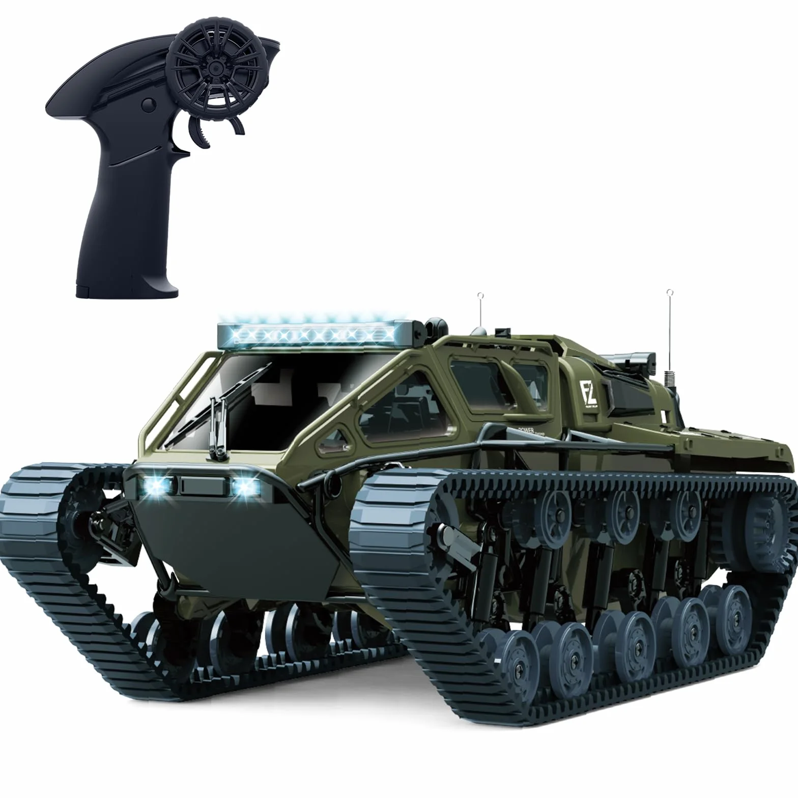 Mostop Carro Armato Telecomandato in Scala 1/16 Alta Velocità RC per Bambini, Crawler Offroad, 2.4Ghz con 2 Batterie, Carro Armato Drifting Militare con Rotazione a 360°, Giocattolo Regalo
