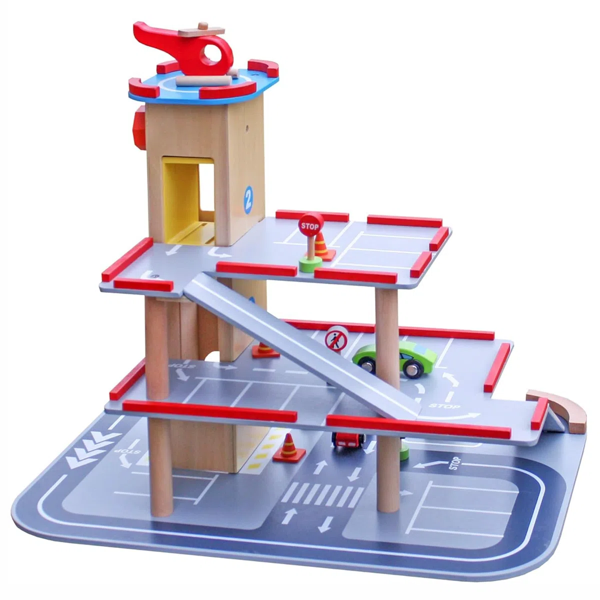 COIL Garage di Legno per Bambini con Ascensore - Macchine per Bambini - Gioco di Legno con Macchinina e Accessori