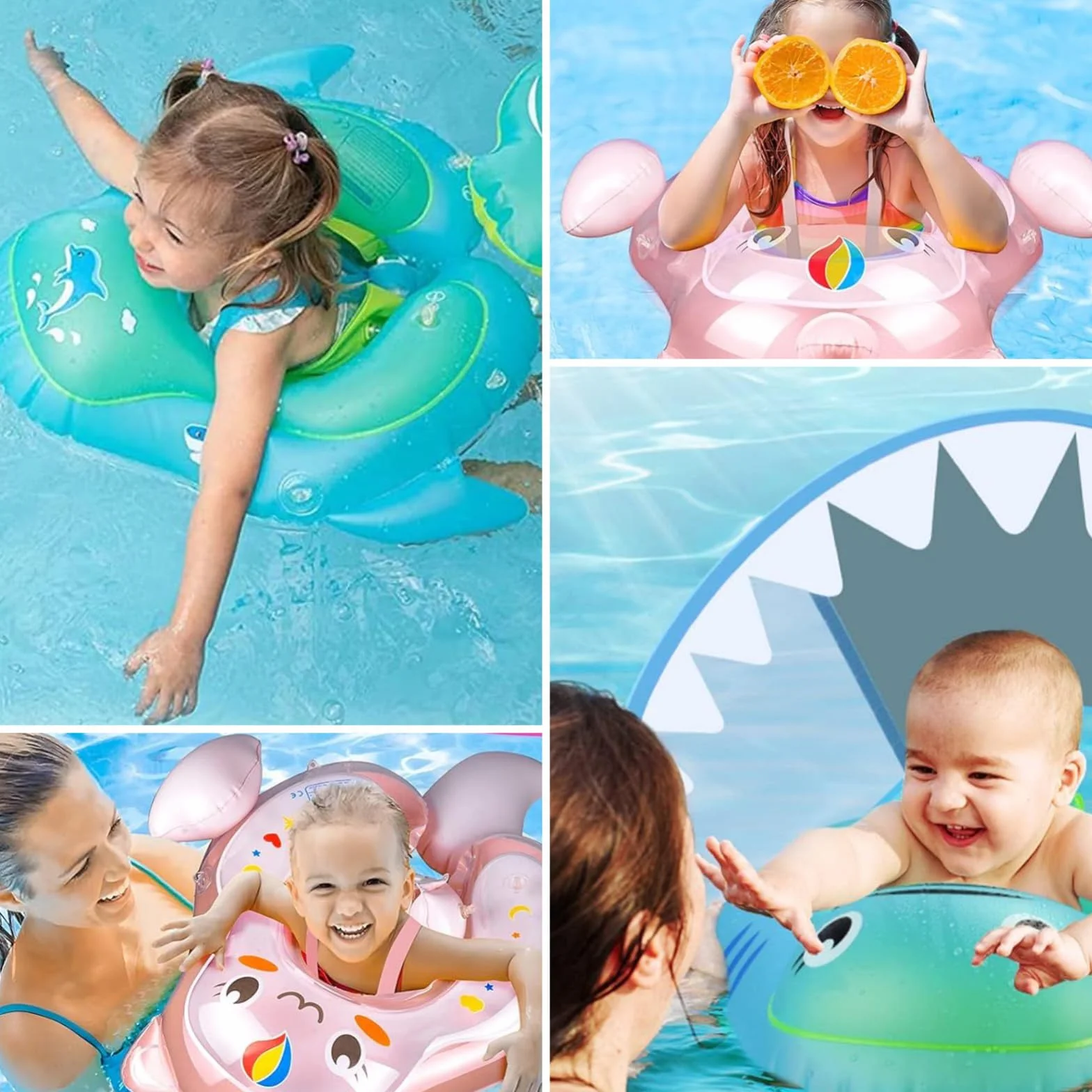COSORO Gonfiabile per Bambini 10-24 mesi,Galleggiante gonfiabile unicorno rosa per piscina con sedile a baldacchino, coda antiribaltamento,Galleggiante per neonati