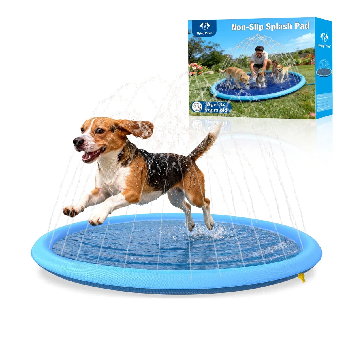 Tappetino spruzzante per cani da 100 cm - Vasca spruzzante robusta da 0,55 mm, gioco acquatico da esterno per l'estate, tappetino con fontana per animali domestici per feste in giardino