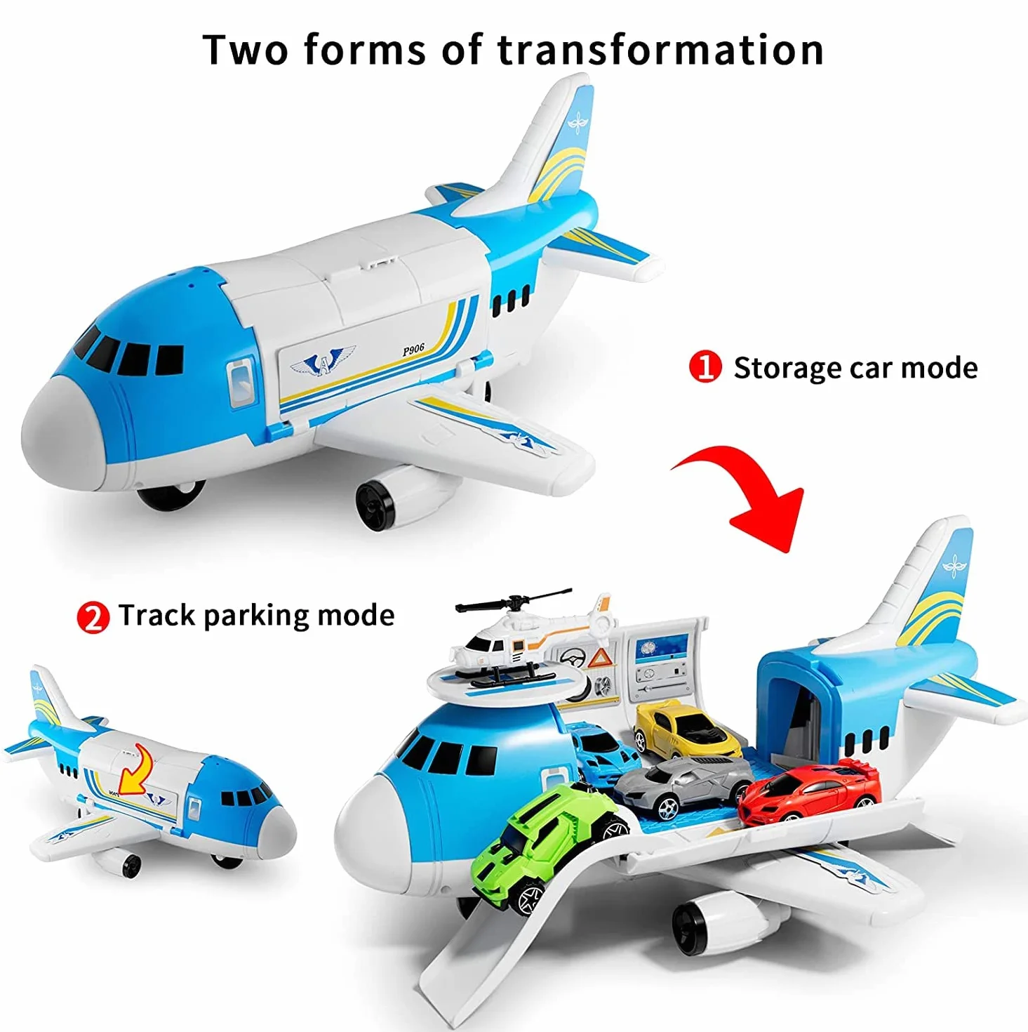 Giocattolo per Bambini 3 -5 Anni, 19 in 1 Trasportatore di Aerei Aeroplani, Camion, Regalo per Ragazzi